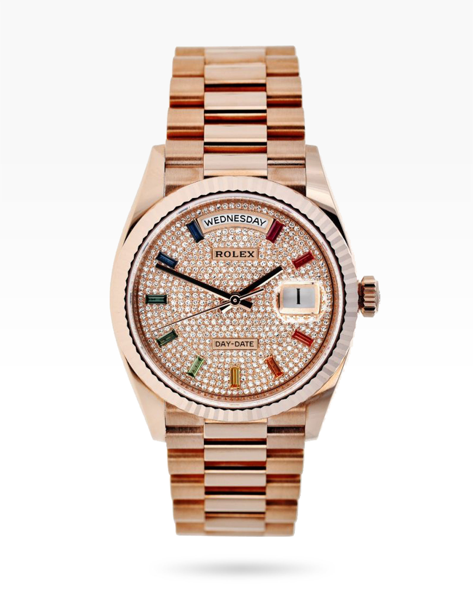 rolex-daydate-ref128235-everose-diamond-rainbow-sapphire-2tonevintage-watches-singapore