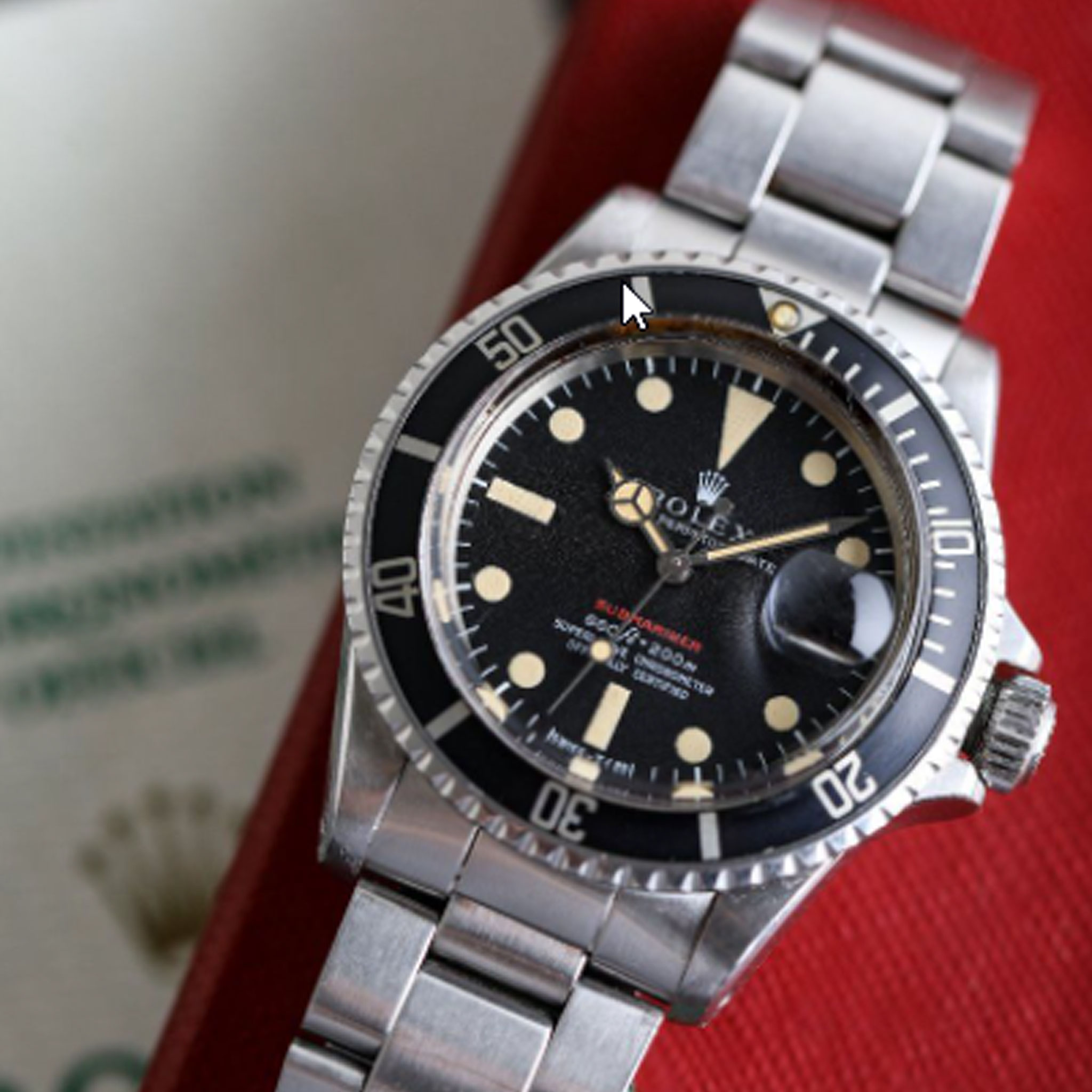 rolex red submariner 1680 from the 1970s