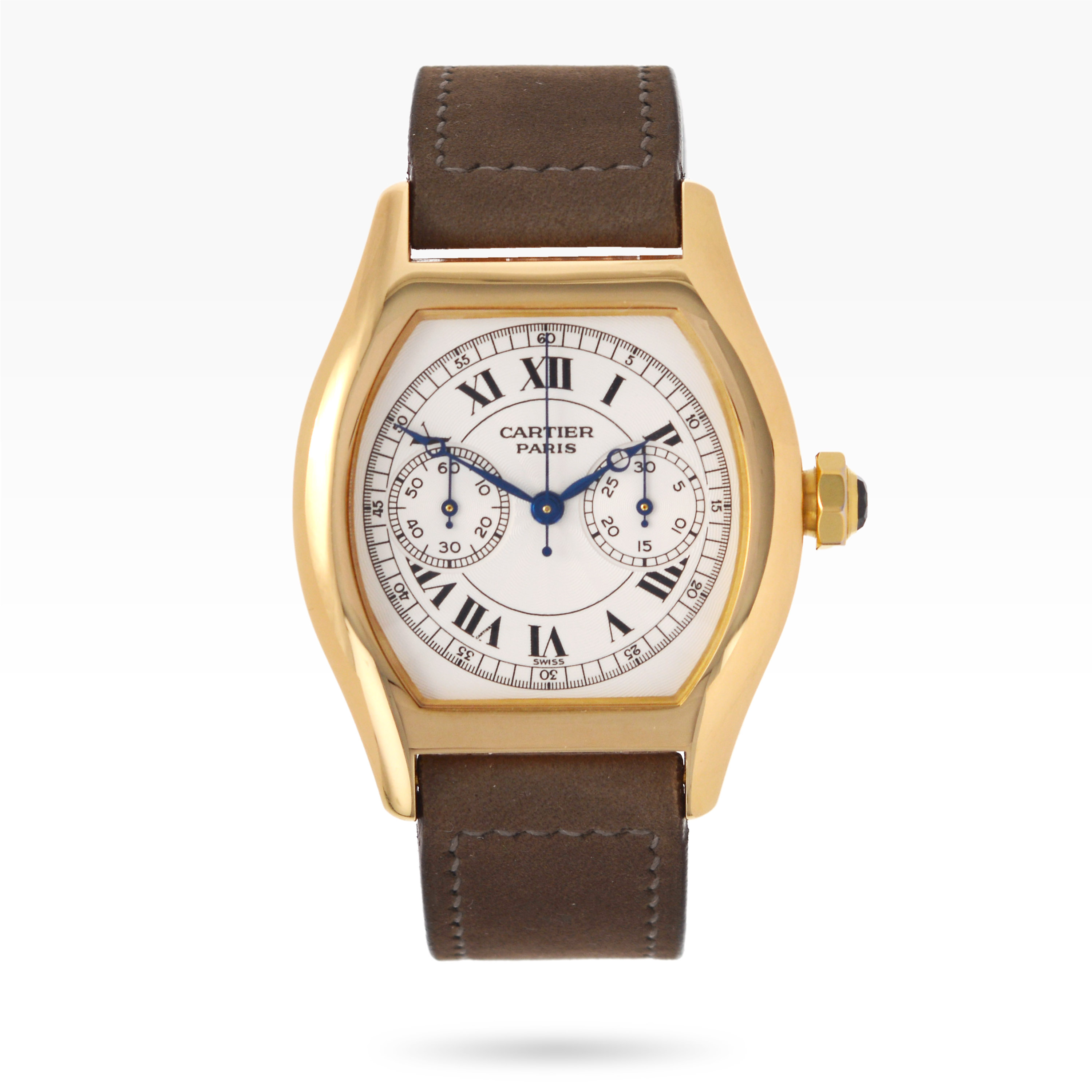 Cartier Ref.2356 Tortue Monopoussoir CPCP Wristwatch in Yellow Gold ...
